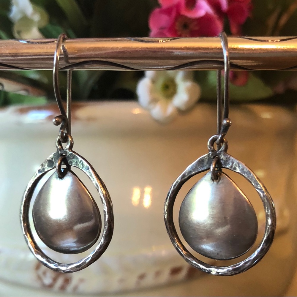 Vintage Silpada Sterling Silver Dangle Disc Earrings W1426